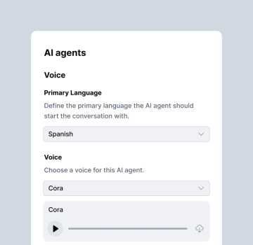Define the primary language for AI voice agents