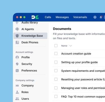 Add files to knowledge base for AI voice agents