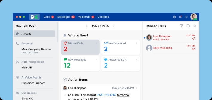 DialLink's home page
