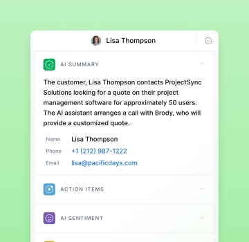 Never miss the key details with AI call summaries