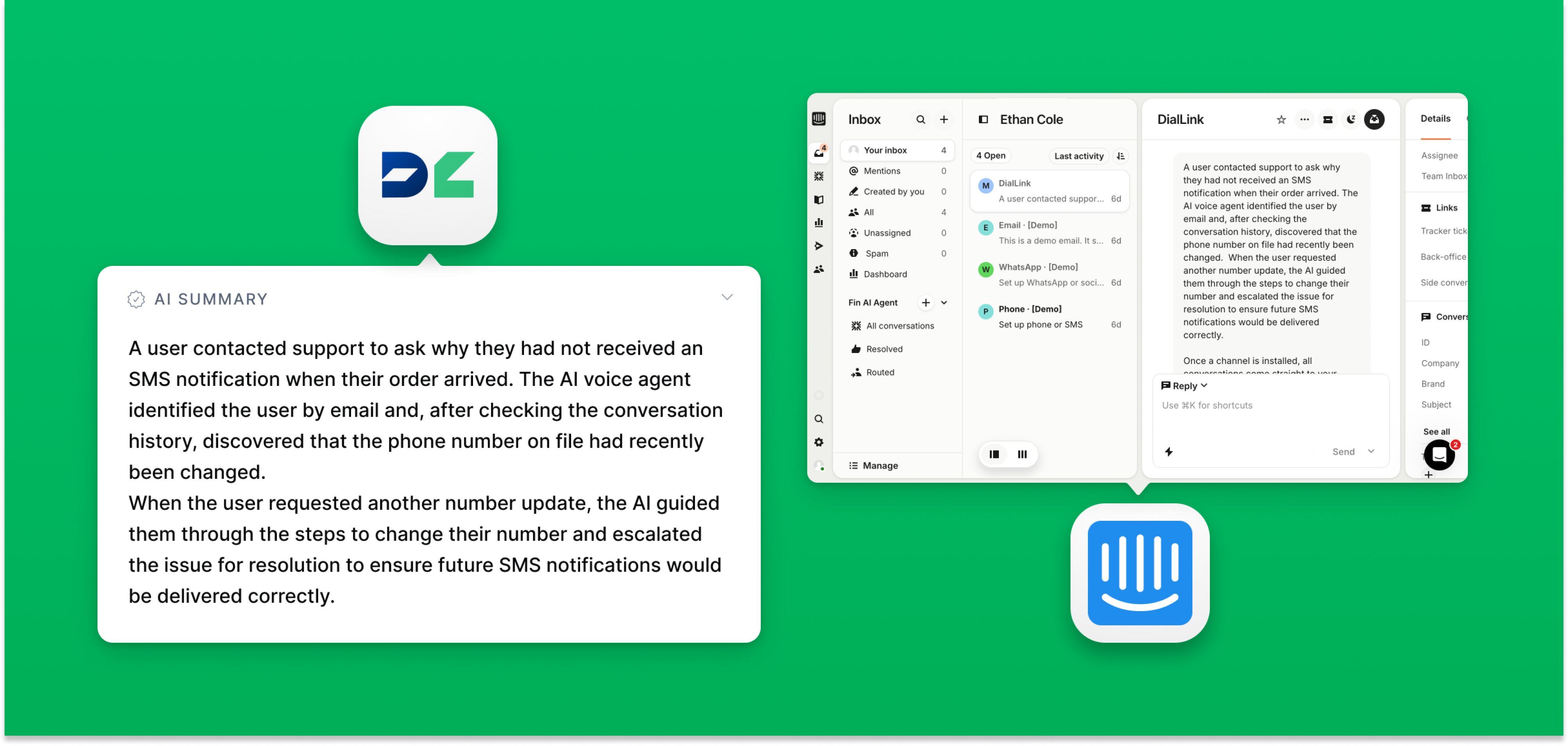 The settings connecting AI voice agents to Zendesk