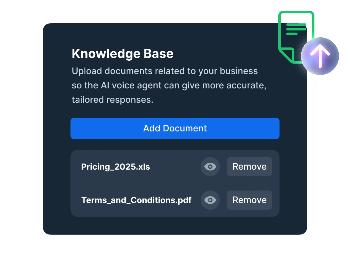 Tailor the AI agent to your business needs