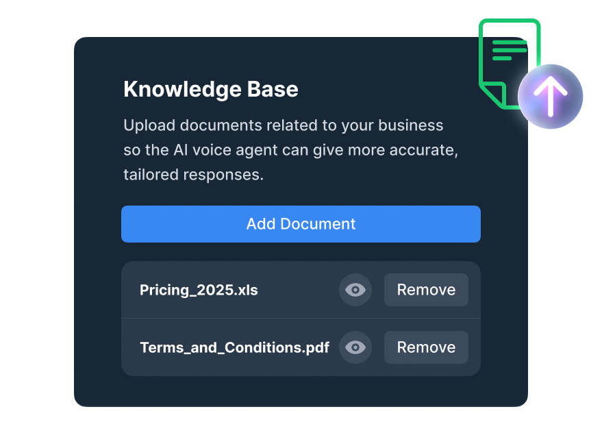 Tailor the AI agent to your business needs