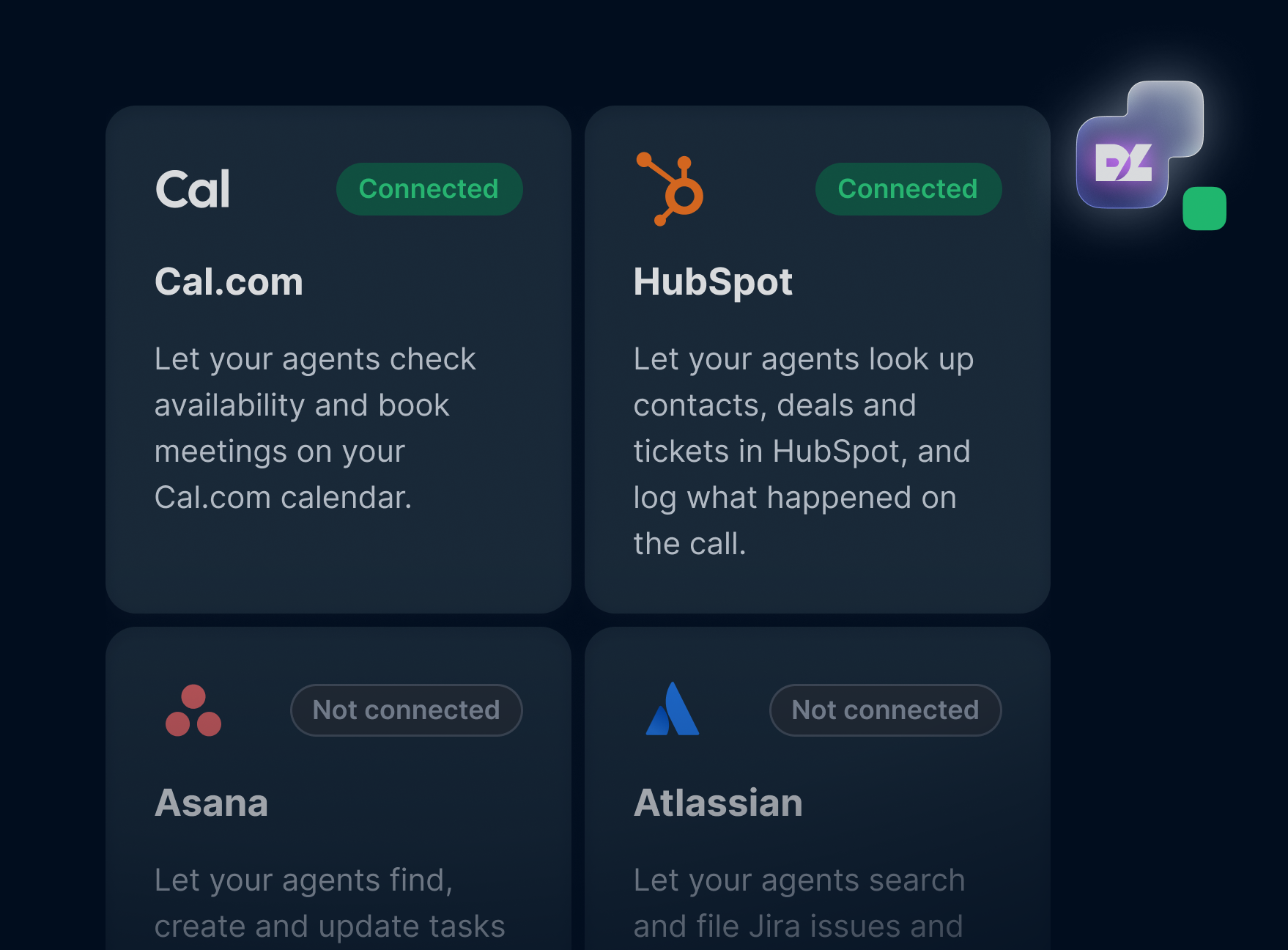 Connect the agent to your business tools image