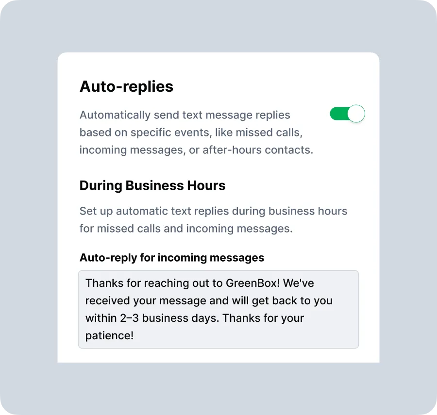 Demonstrate responsiveness with automated replies image