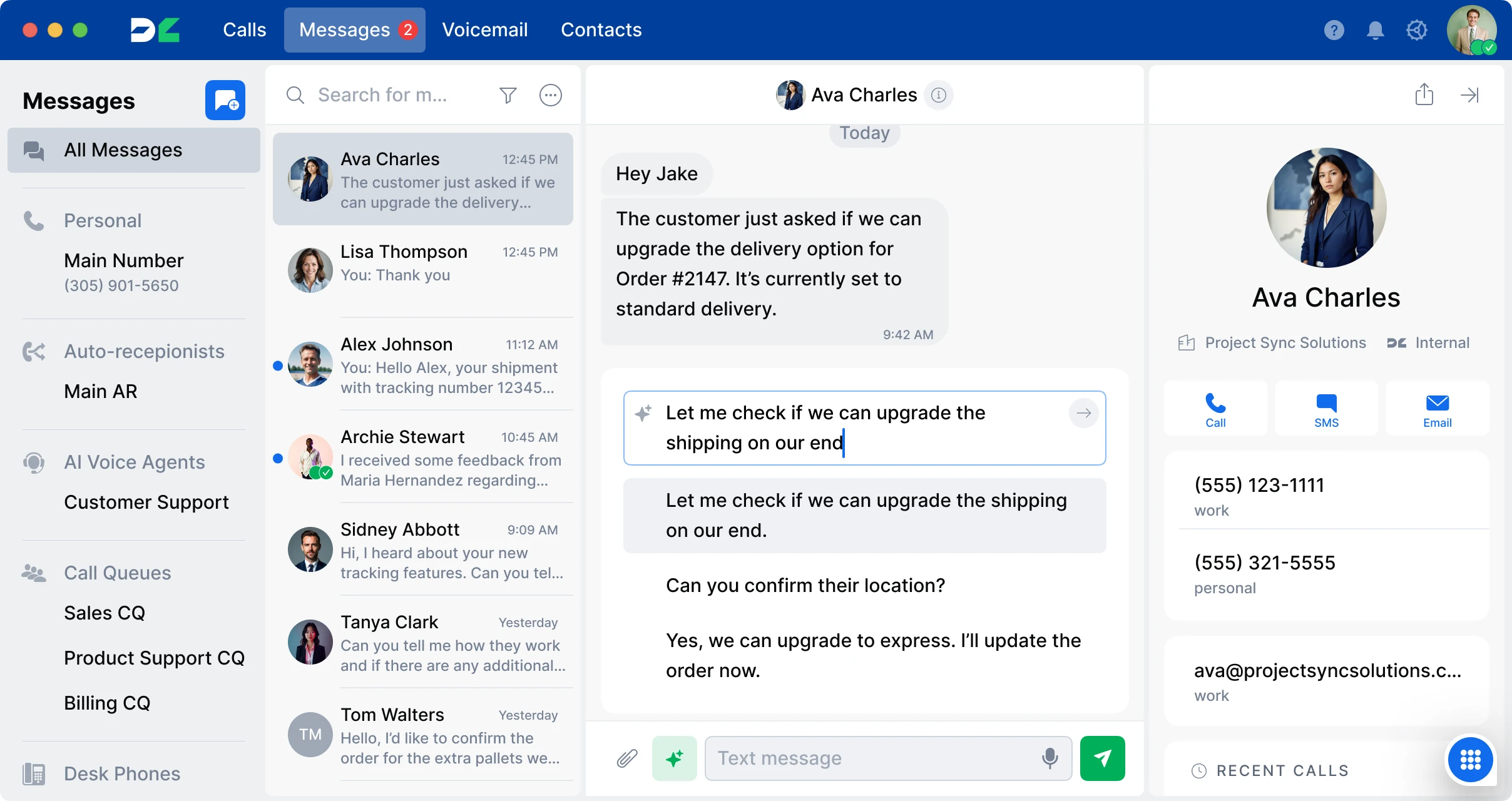 Speed up response with AI-suggested message replies image
