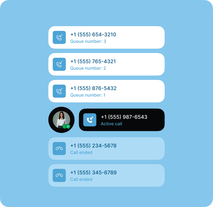 List of requested callbacks showing smooth workflow