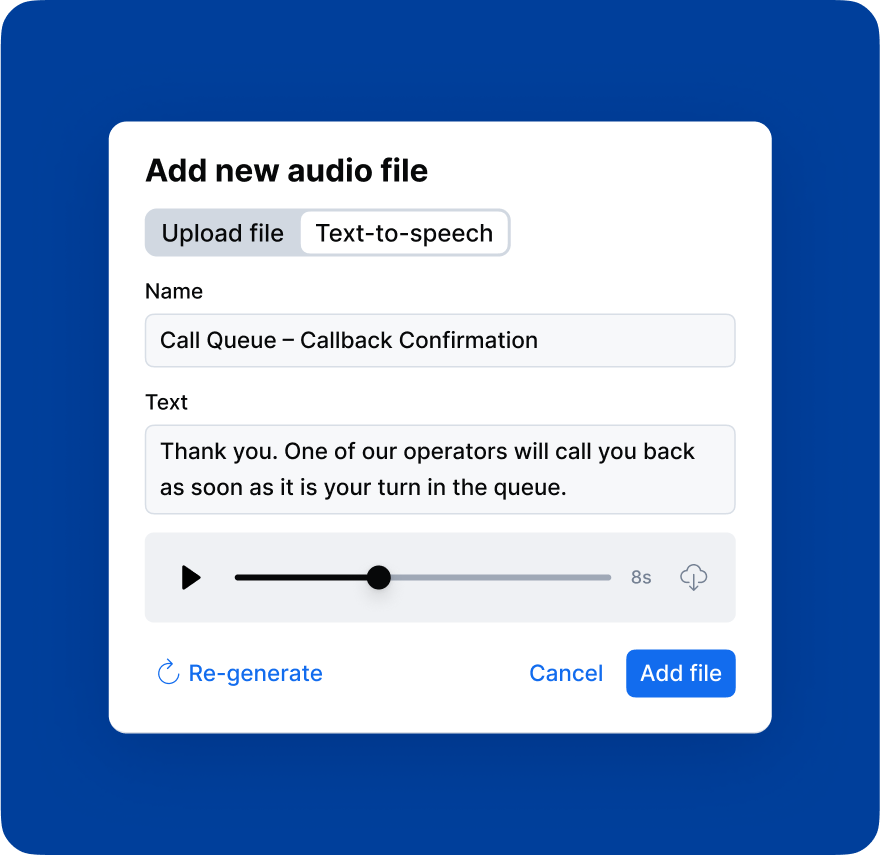 Generate a new audio