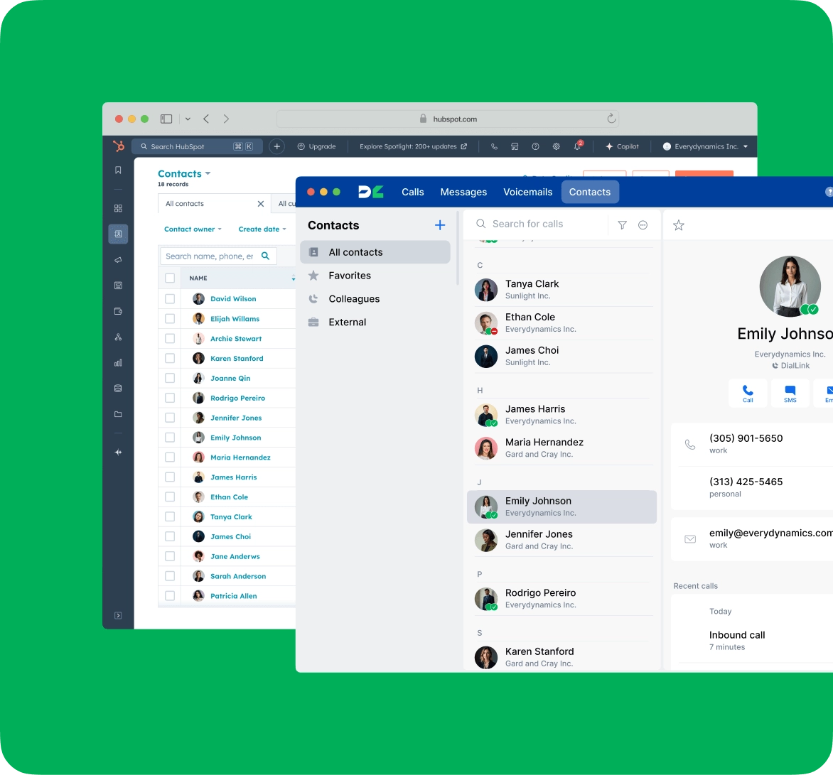 DialLink - Hubspot sync