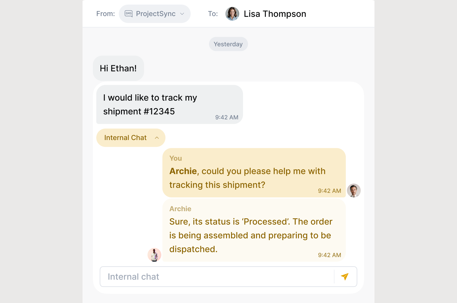 Team Messaging Inside Customer Conversations image