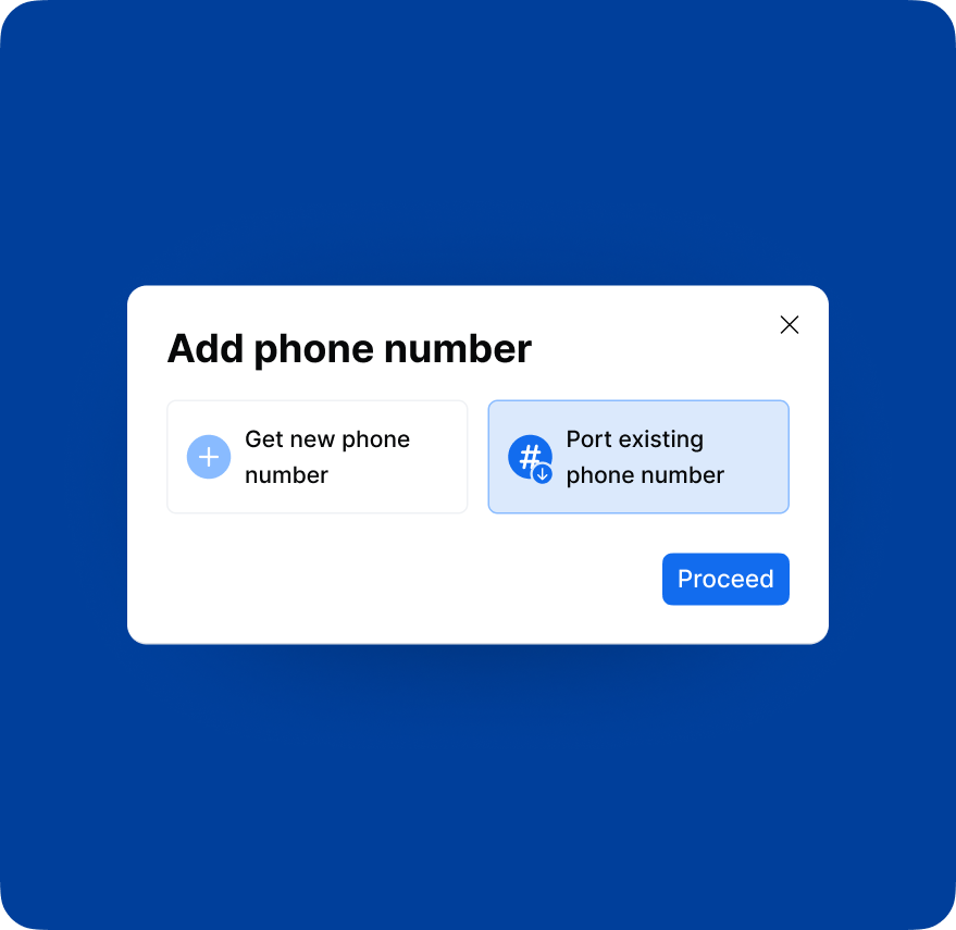 Add phone number modal