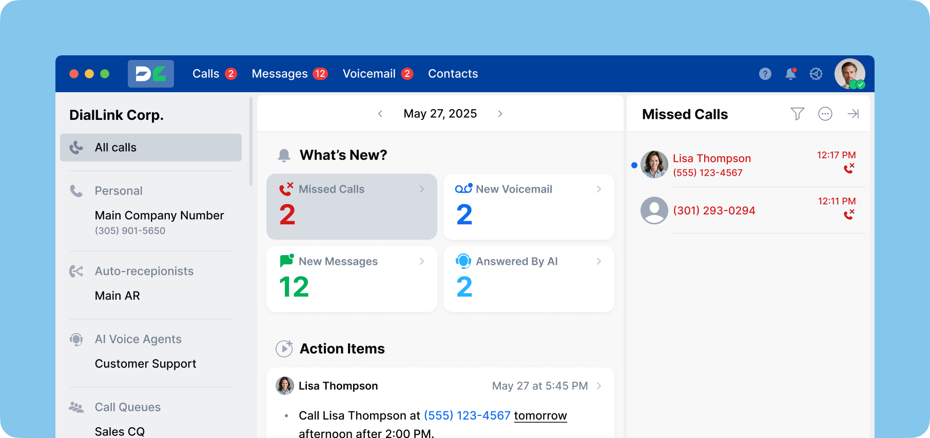DialLink's home page