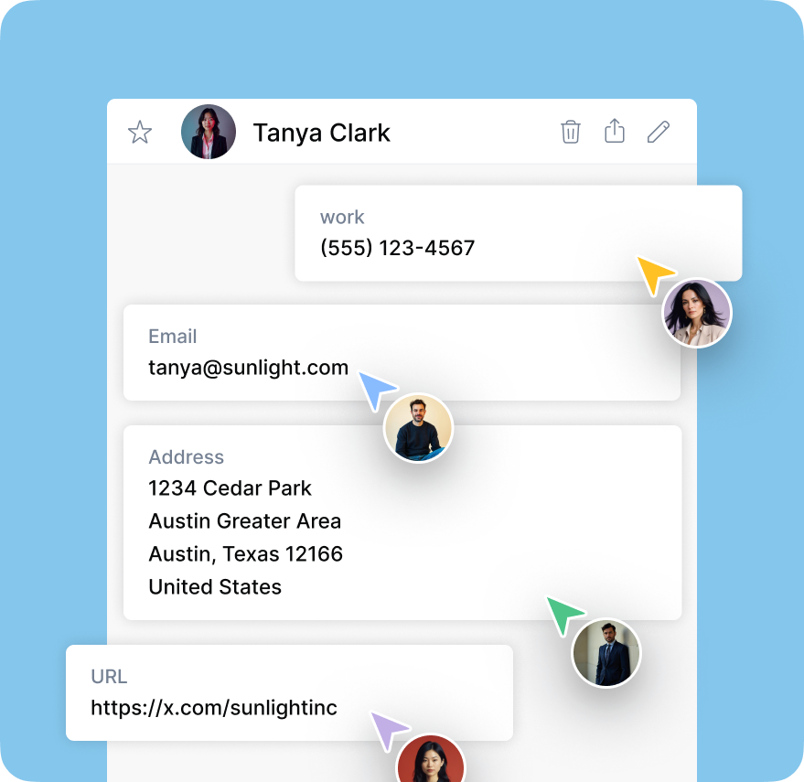 Centralized contact data storage