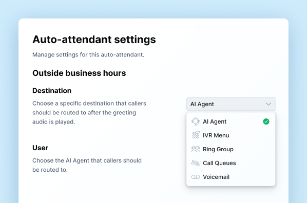 The settings managing connection with calendars
