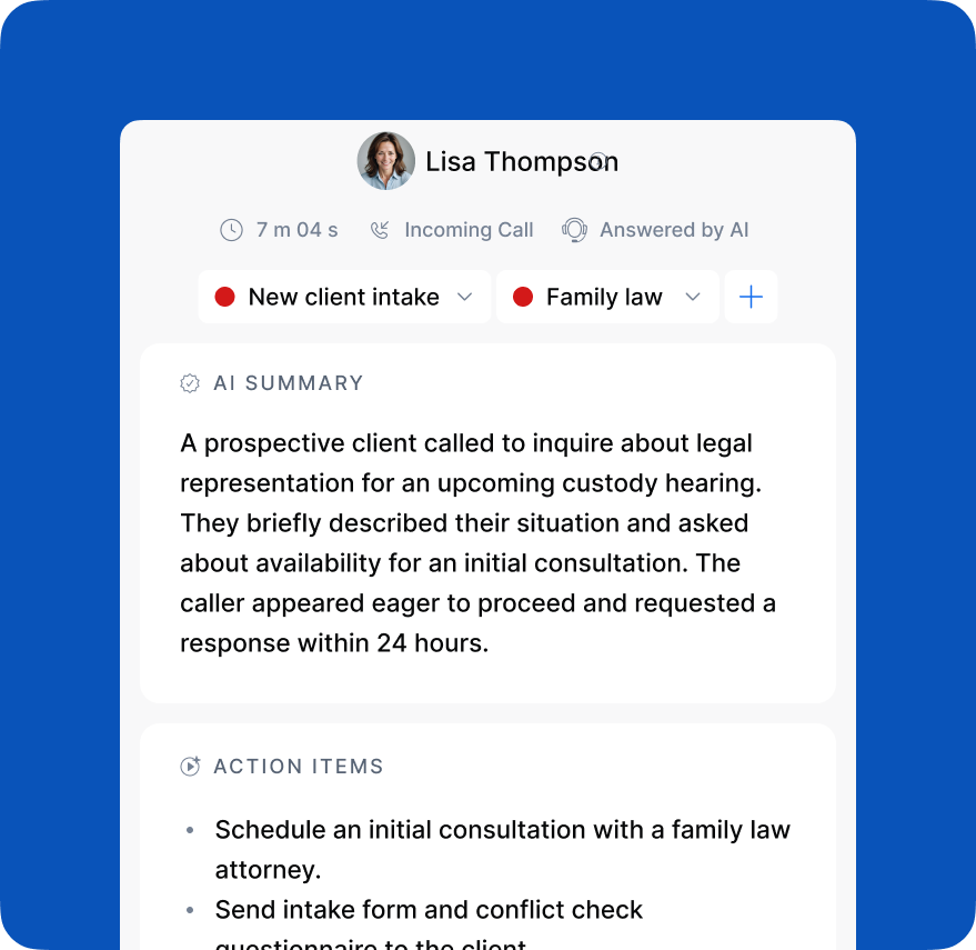 AI call summary with call tags