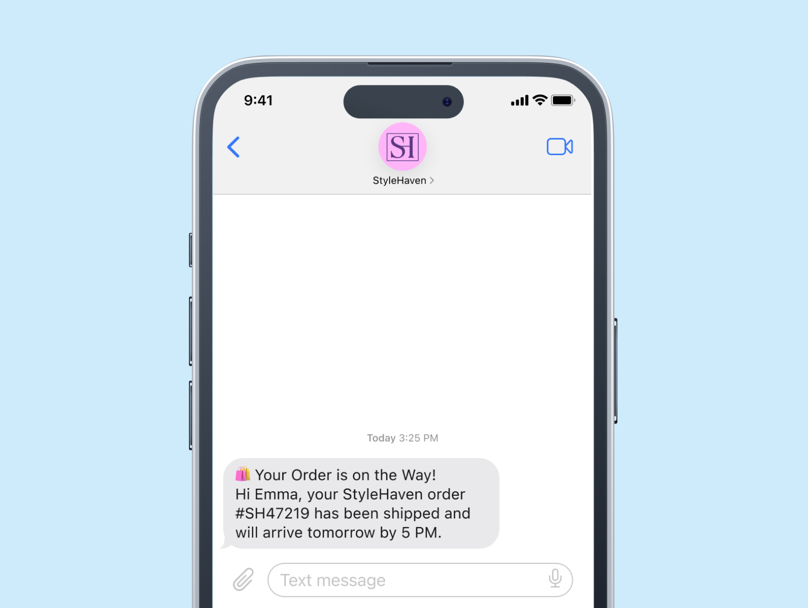 Showcase listings with rich RCS messages image