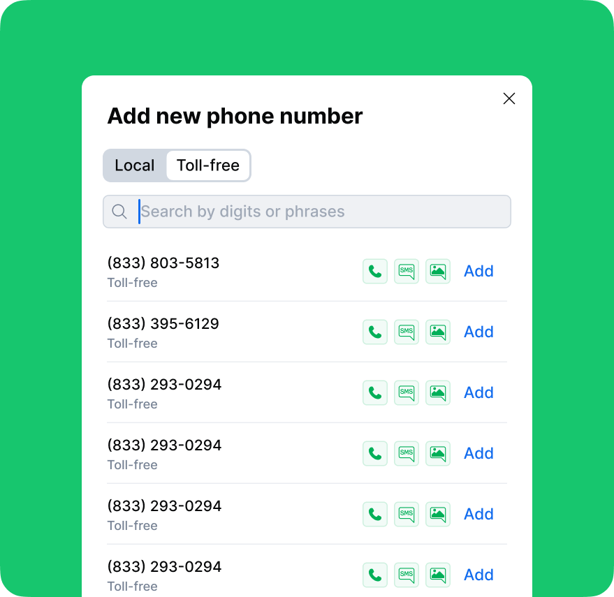 Toll-free number selection