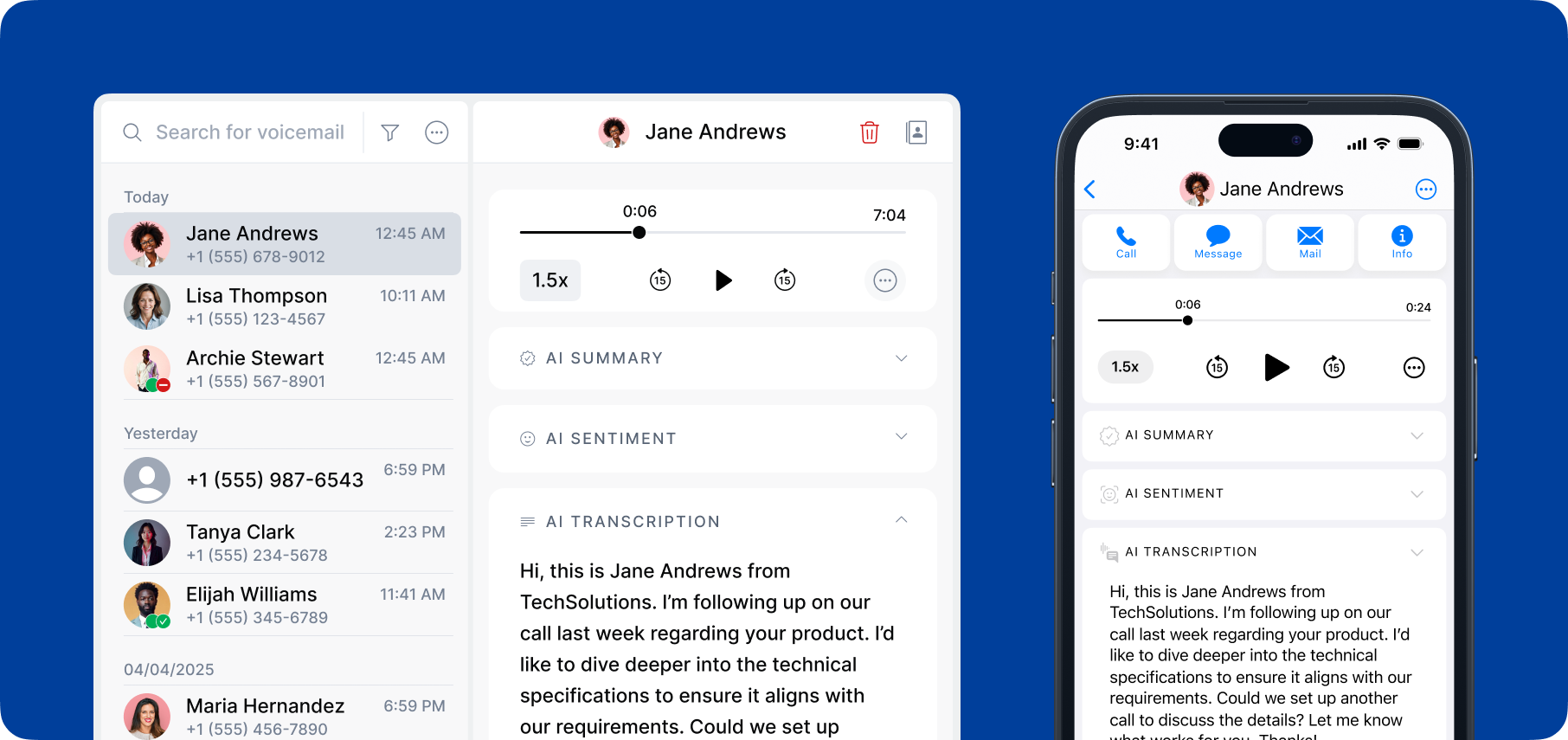 Stay flexible by managing voicemails across all devices