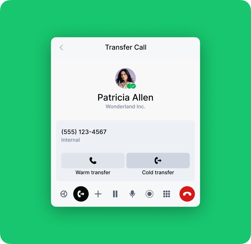 Cold call transfer with DialLink