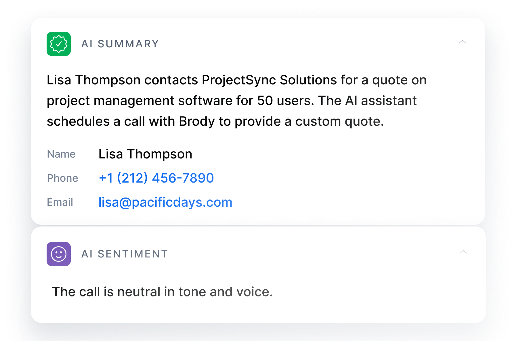 Actionable insights from every conversation image