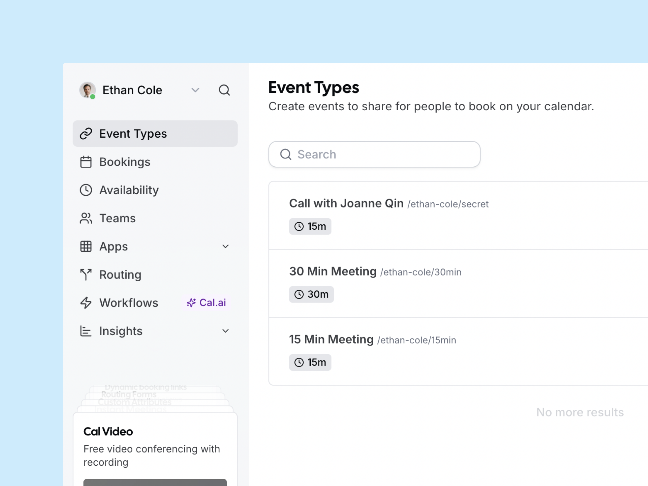 Cal.com integration in DialLink Integration Marketplace