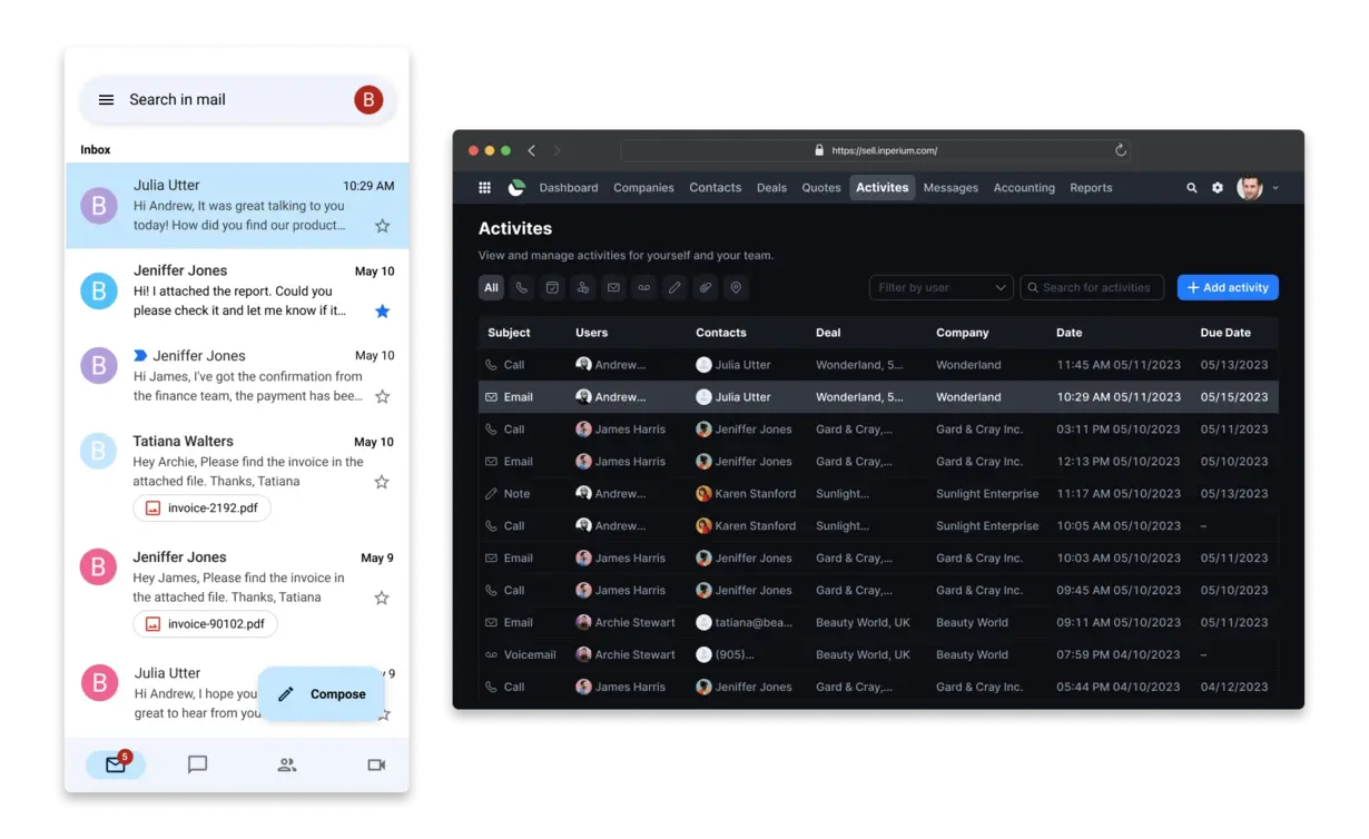 Gmail integration in DialLink Integration Marketplace