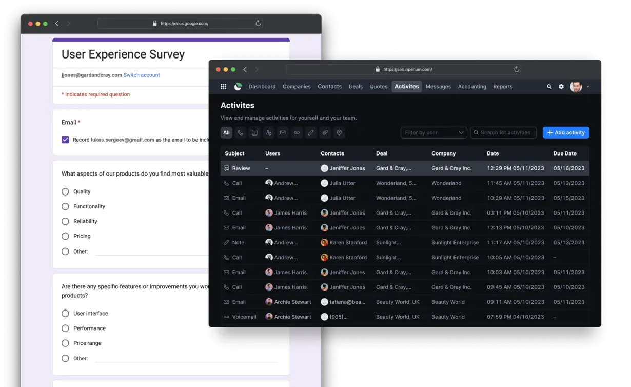Google Forms integration in DialLink Integration Marketplace