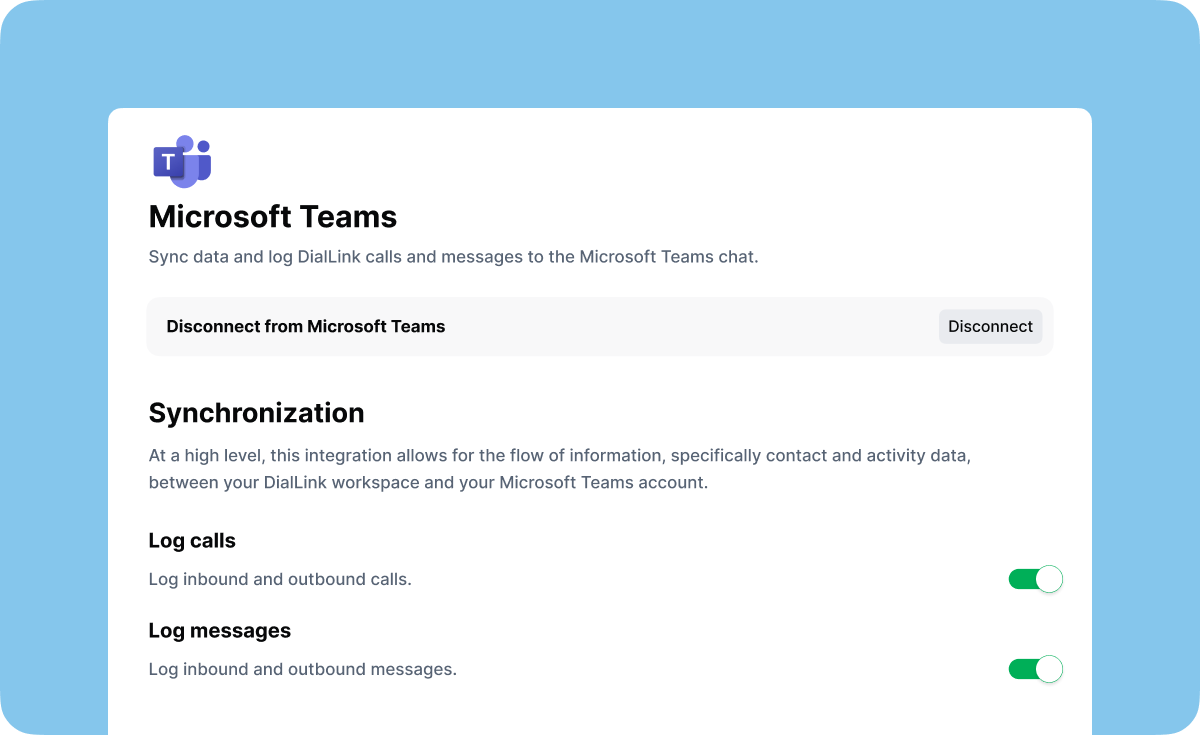 Microsoft Teams integration with DialLink