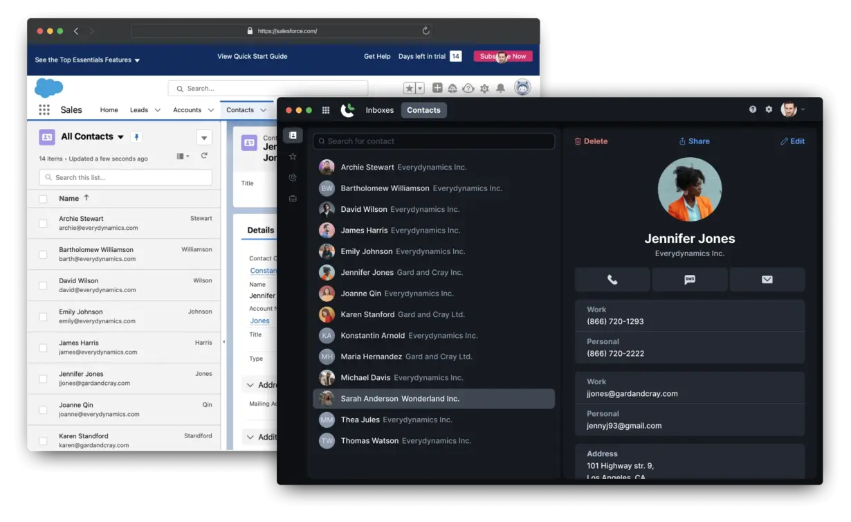 Salesforce integration in DialLink Integration Marketplace