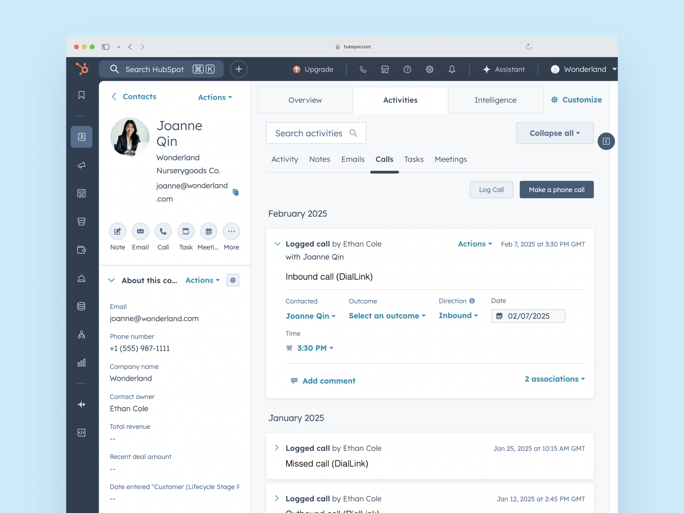 HubSpot integration in DialLink Integration Marketplace