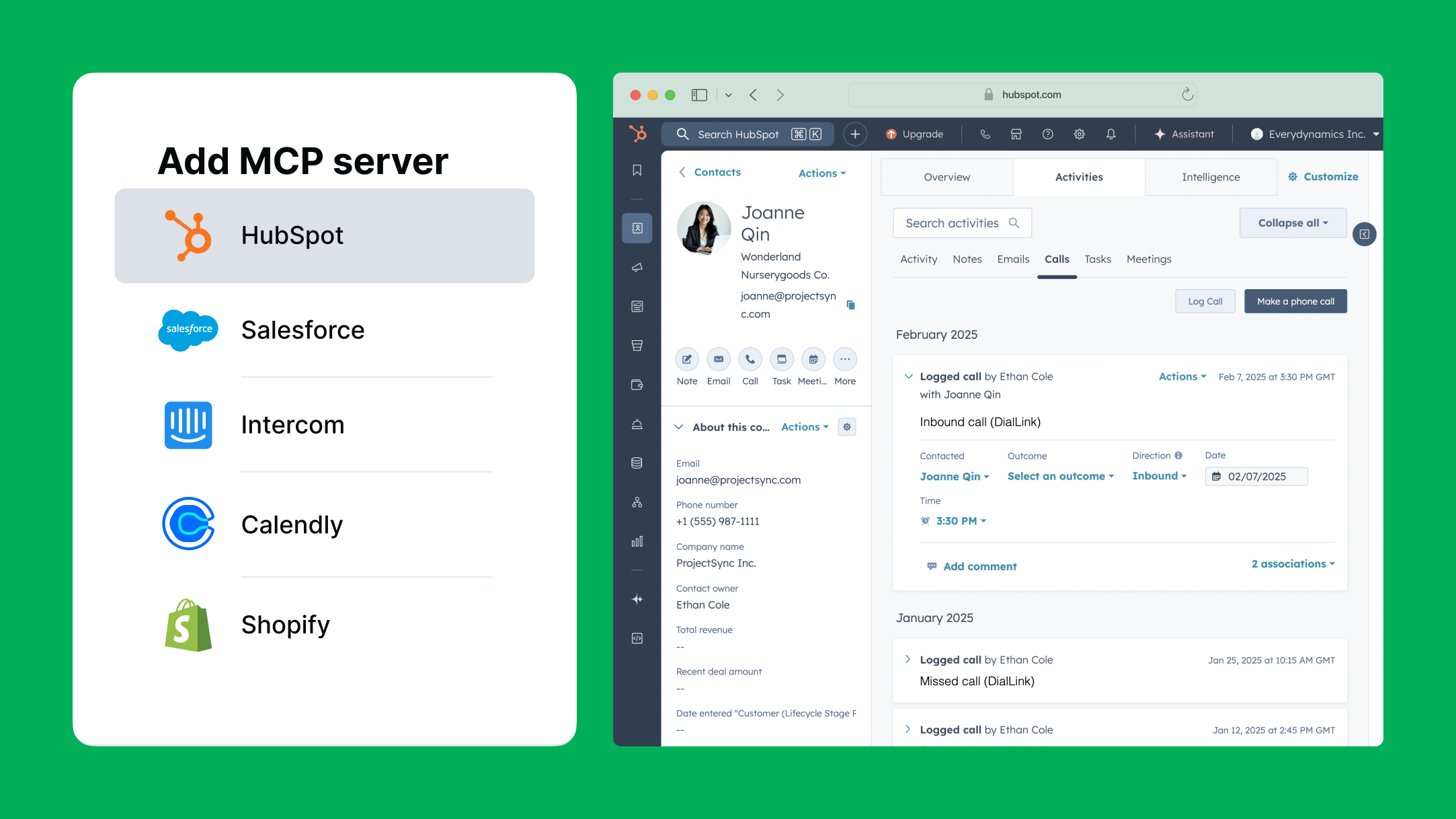 Hubspot integration in DialLink Integration Marketplace