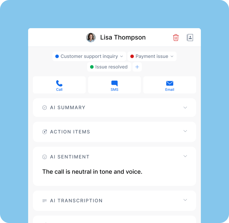 AI call intelligence for call monitoring