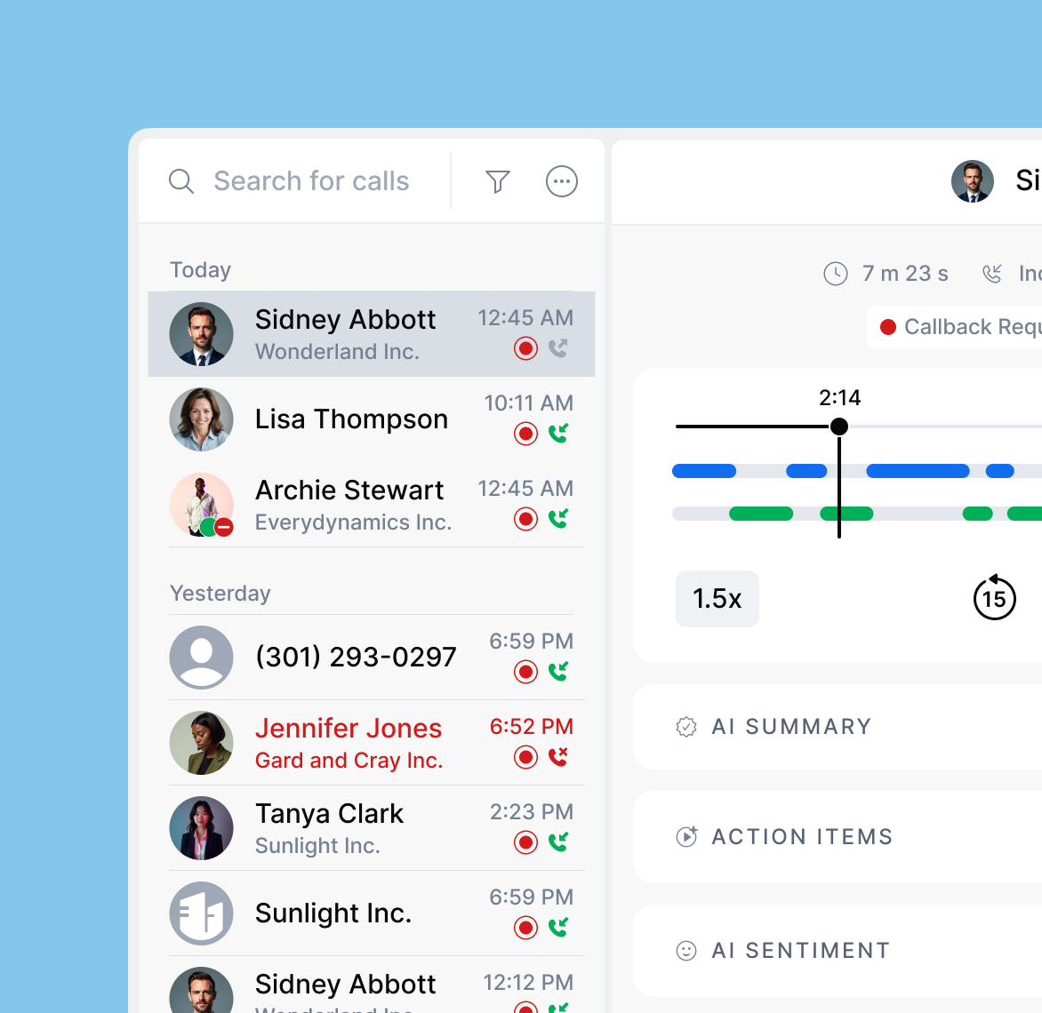 history of calls