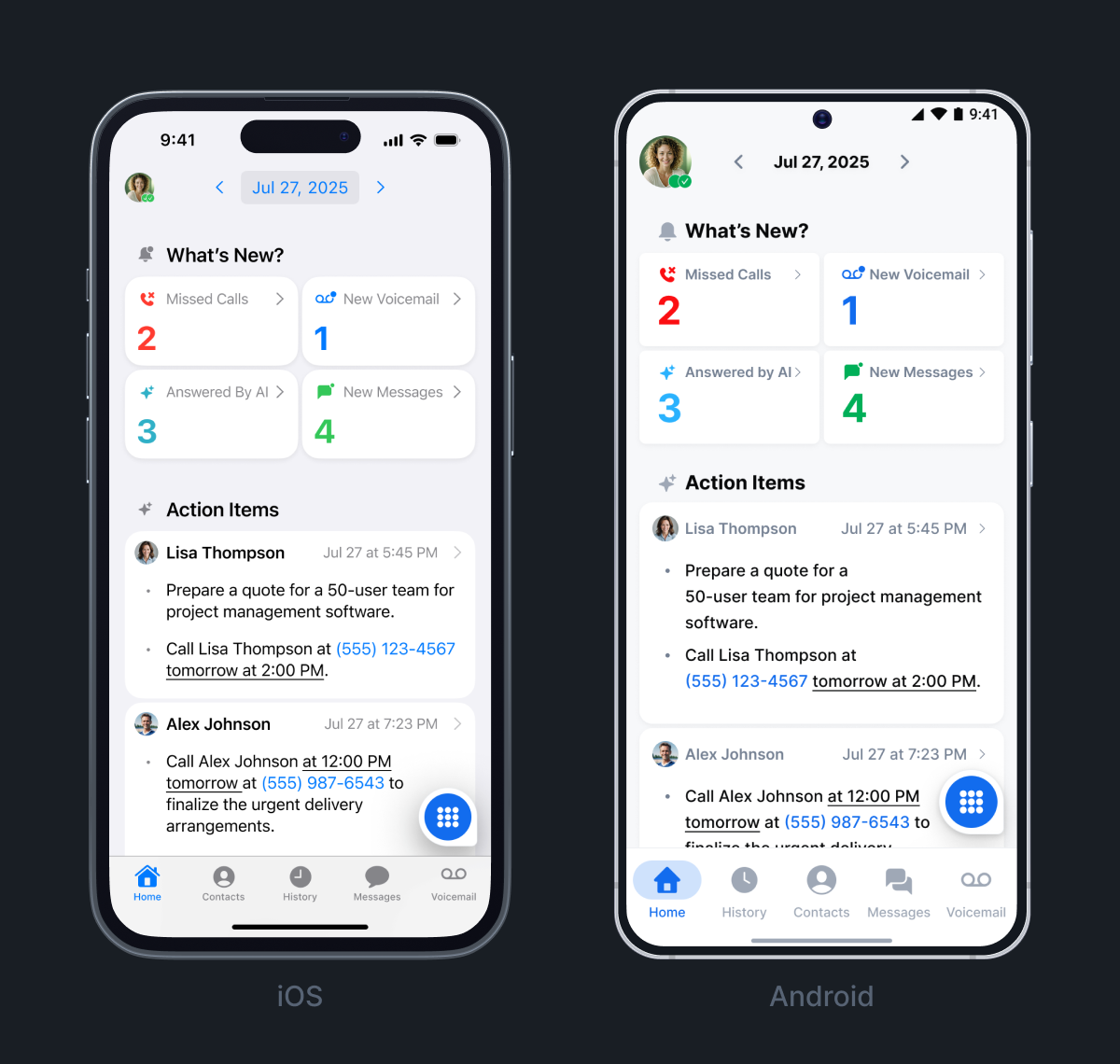 Mobile apps of DialLink